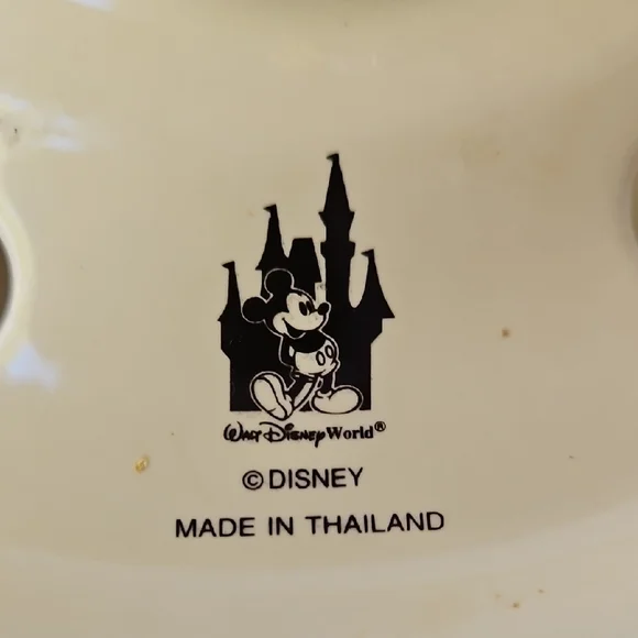 VINTAGE CERAMIC CANDLE JAR SHADE DISNEY WITH VICTORIAN MICKEY AND MINNIE - Picture 4 of 17